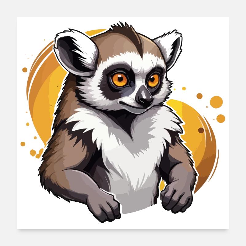 Strong Lemur Poster 24" x 24" (60x60 cm)