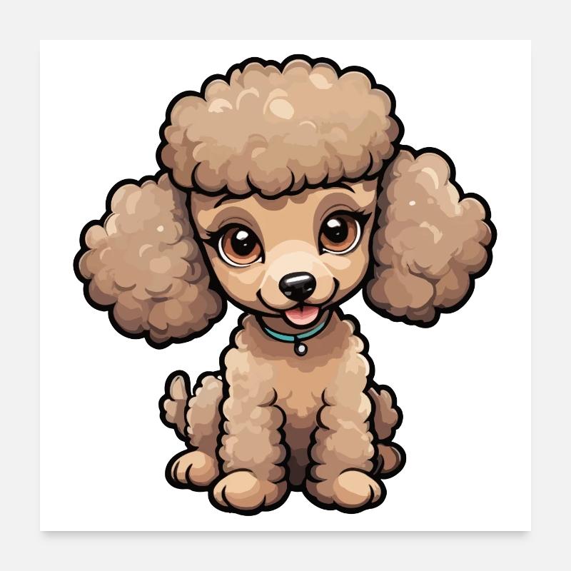 Caniche mignon en beige Poster 60 x 60 cm
