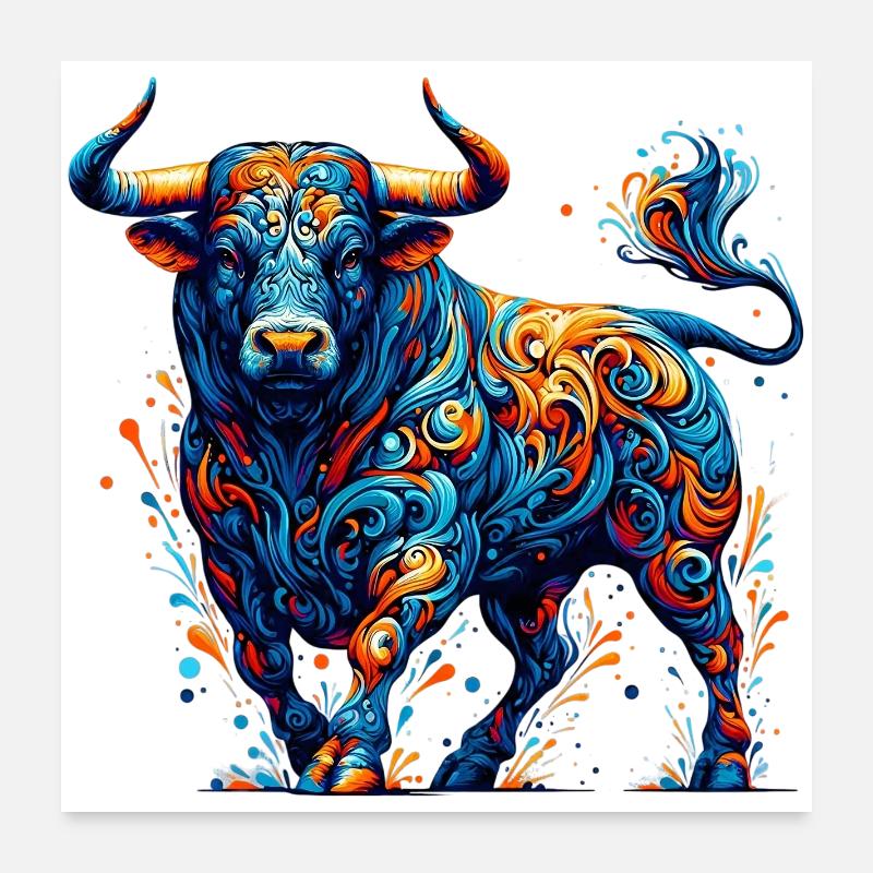 Bull Poster 24" x 24" (60x60 cm)