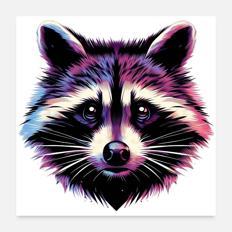 Raton laveur Poster 60 x 60 cm