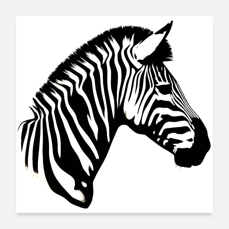 Zèbre Poster 60 x 60 cm