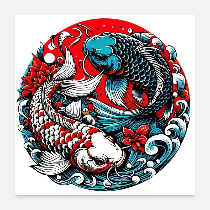 Koi Carp Poster 24" x 24" (60x60 cm)