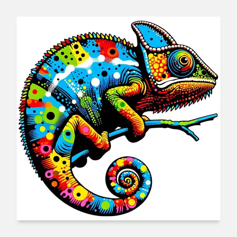 Caméléon Poster 60 x 60 cm