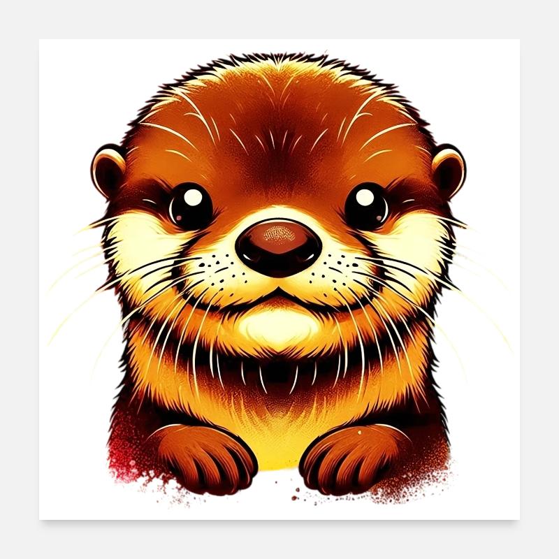 Otter Poster 24" x 24" (60x60 cm)