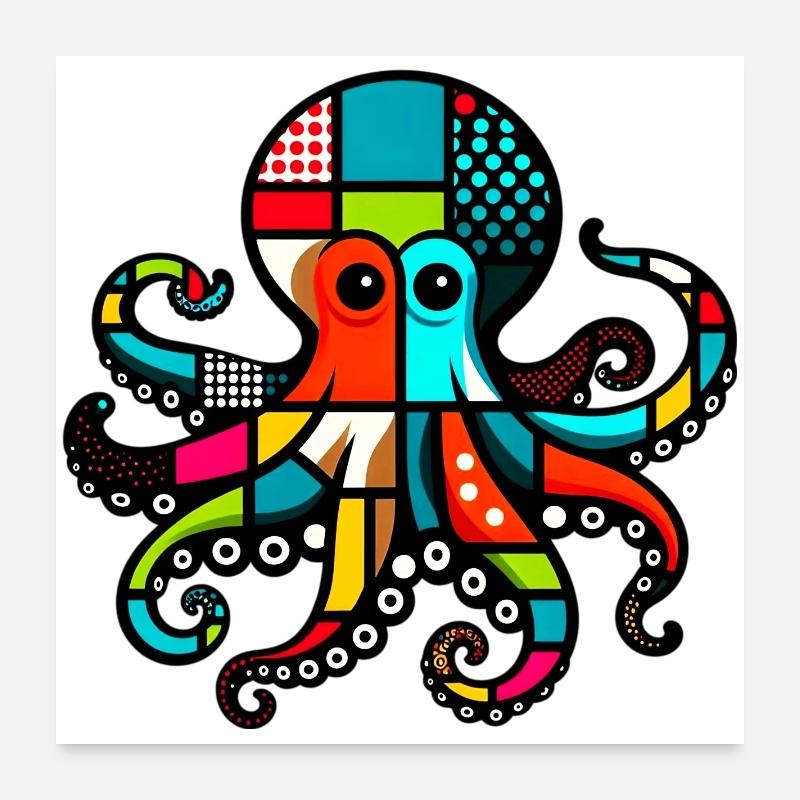Krake Poster 60x60 cm