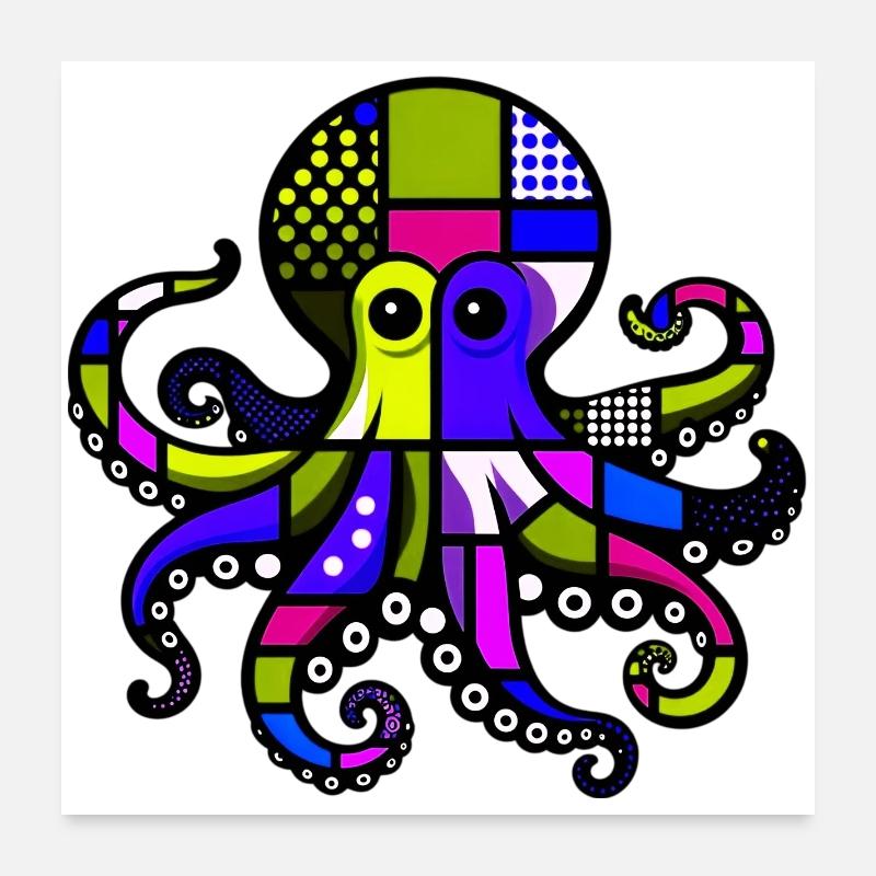 Krake Poster 60x60 cm