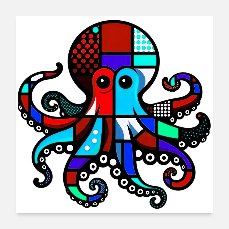 Octopus Poster 24" x 24" (60x60 cm)