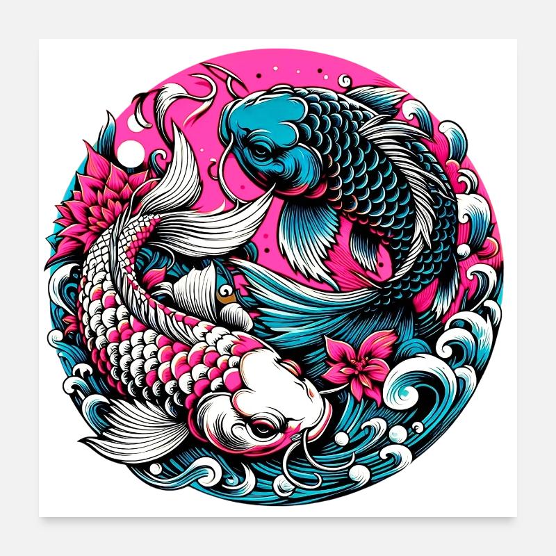 Koi Carp Poster 24" x 24" (60x60 cm)