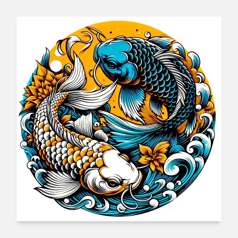 Koi Carp Poster 24" x 24" (60x60 cm)