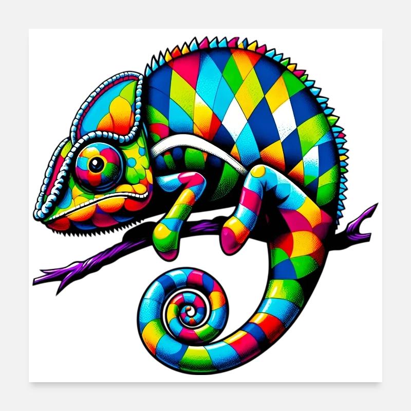 Harlequin Chameleon Poster 24" x 24" (60x60 cm)