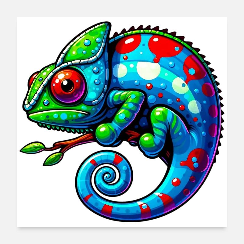 Caméléon Poster 60 x 60 cm