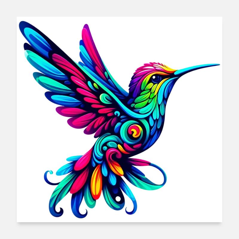 Colibri Poster 60 x 60 cm