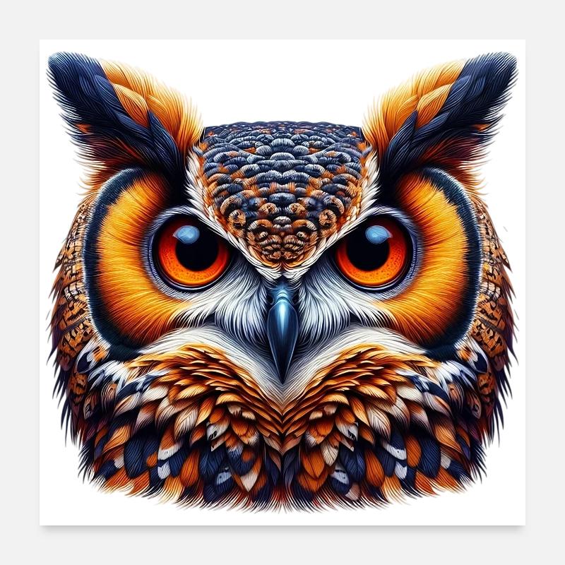 Hibou Poster 60 x 60 cm