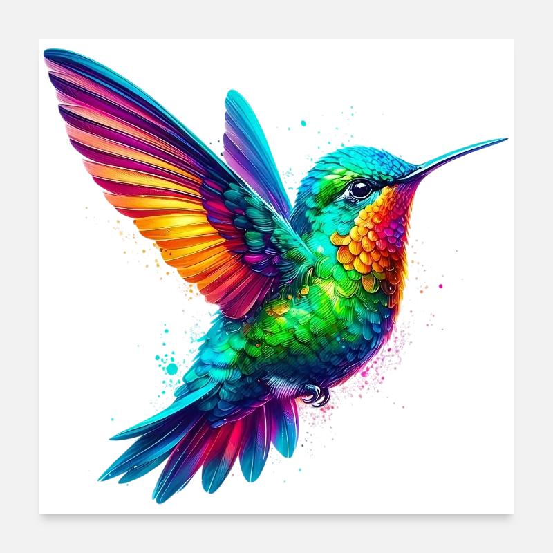 Kolibri Poster 60x60 cm