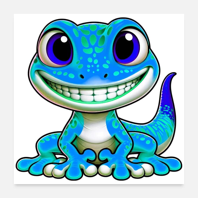 Gecko Poster 60 x 60 cm
