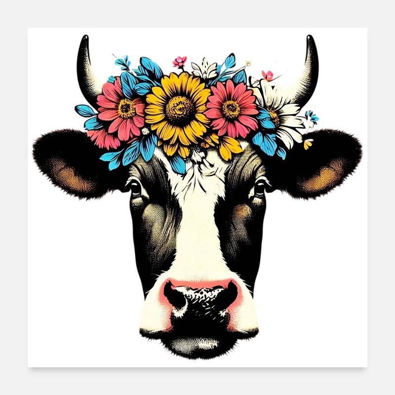 Vache Poster 60 x 60 cm