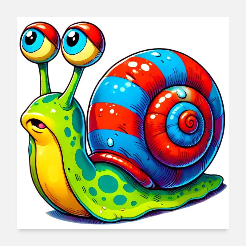 Escargot - Poster 60 x 60 cm - blanc