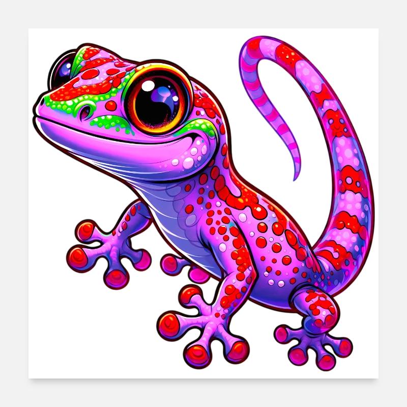 Gecko Poster 60 x 60 cm