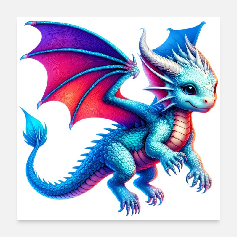 Drache Poster 60x60 cm