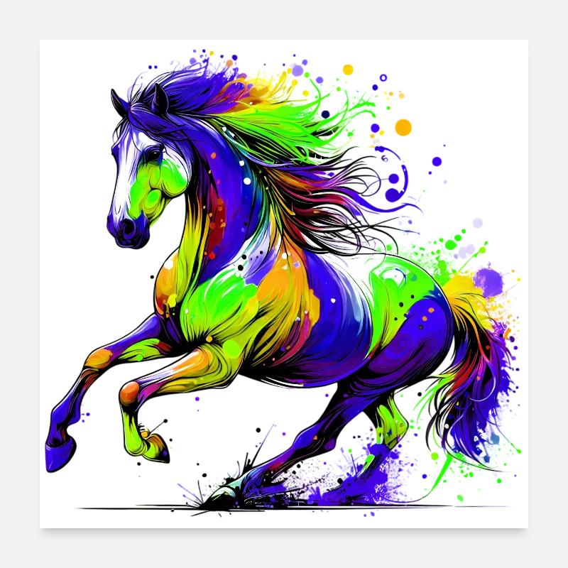 Hest Poster 60x60 cm