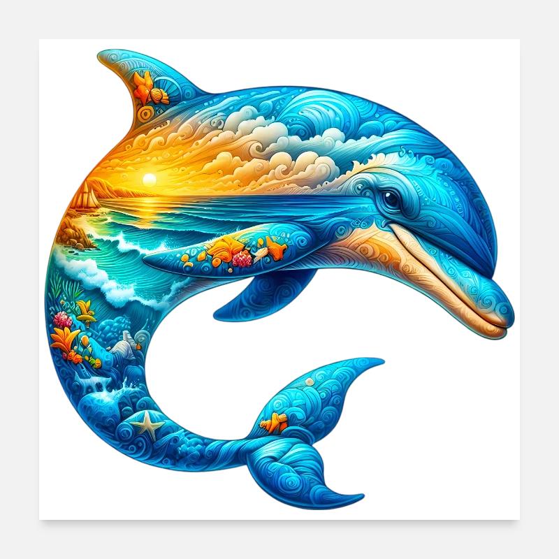 Delfin Poster 60x60 cm