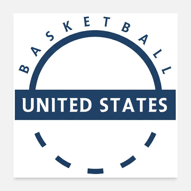 Basketball US Emblem Arc Logo Poster 24" x 24" (60x60 cm)