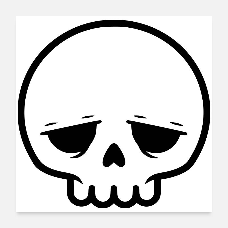 Trauriger Totenkopf | Emo & Goth Design Poster 60x60 cm