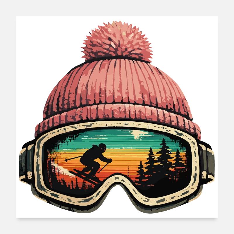 Après Ski Skier Ski Goggles Winter Gift Poster 24" x 24" (60x60 cm)