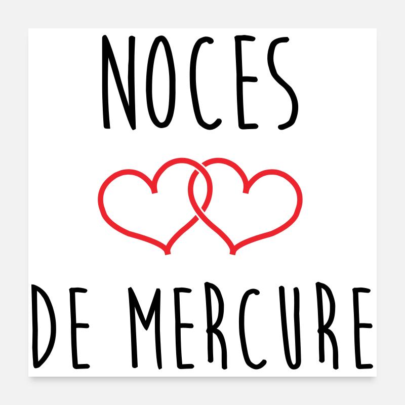 Noces de mercure 38 ans de mariage Poster 60 x 60 cm