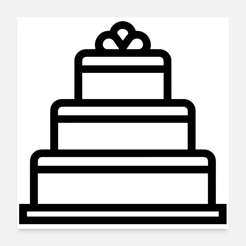 Hochzeitstorte Poster 60x60 cm