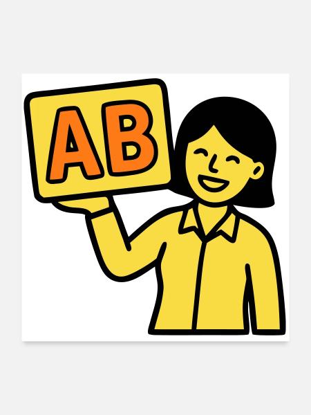 Teacher Elementary School ABC Vector - Poster 24" x 24" (60x60 cm) - white - Front
