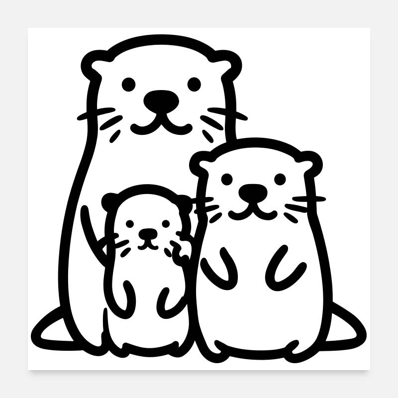 Loutre Poster 60 x 60 cm