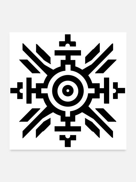 Aztec sun - Poster 24" x 24" (60x60 cm) - white - Front