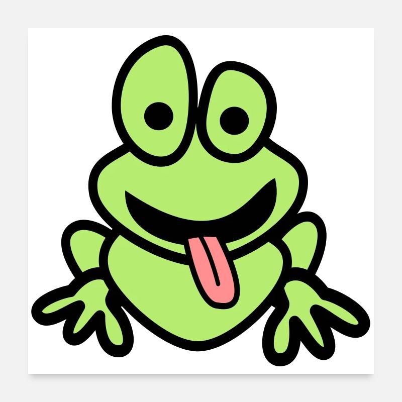 Frog avec la langue Poster 60 x 60 cm