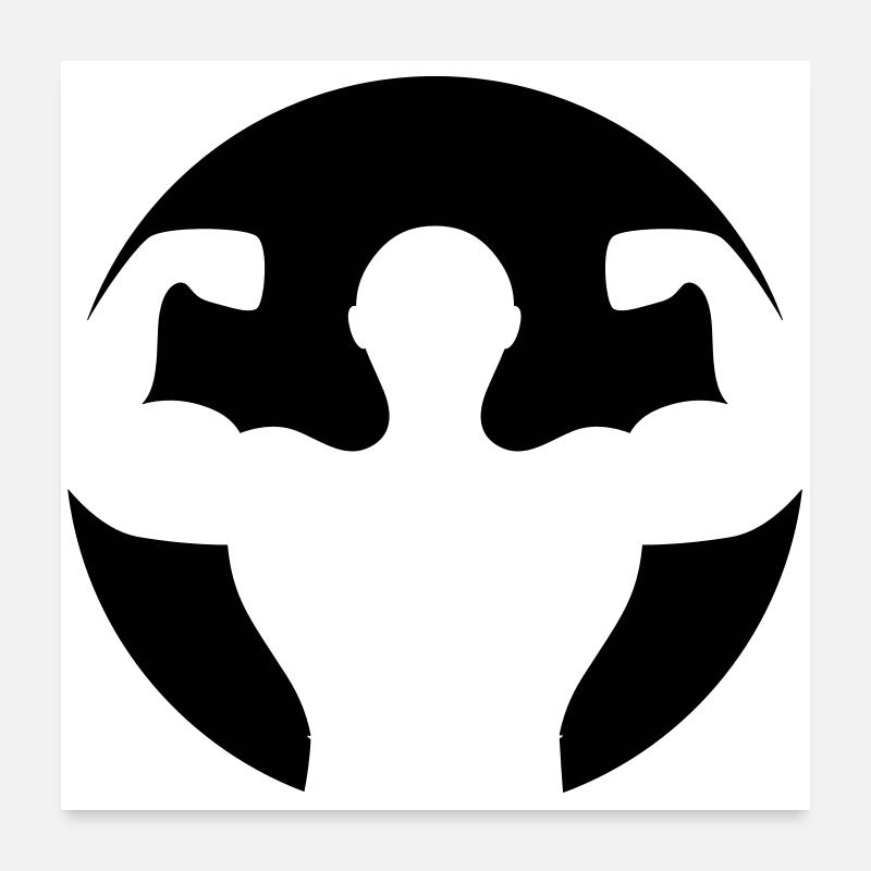 Bodybuilding Muskelprotz Poster 60x60 cm