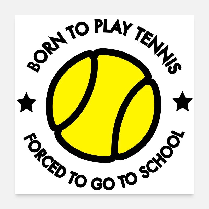 Tennis Kid - Poster 60x60 cm - Weiß