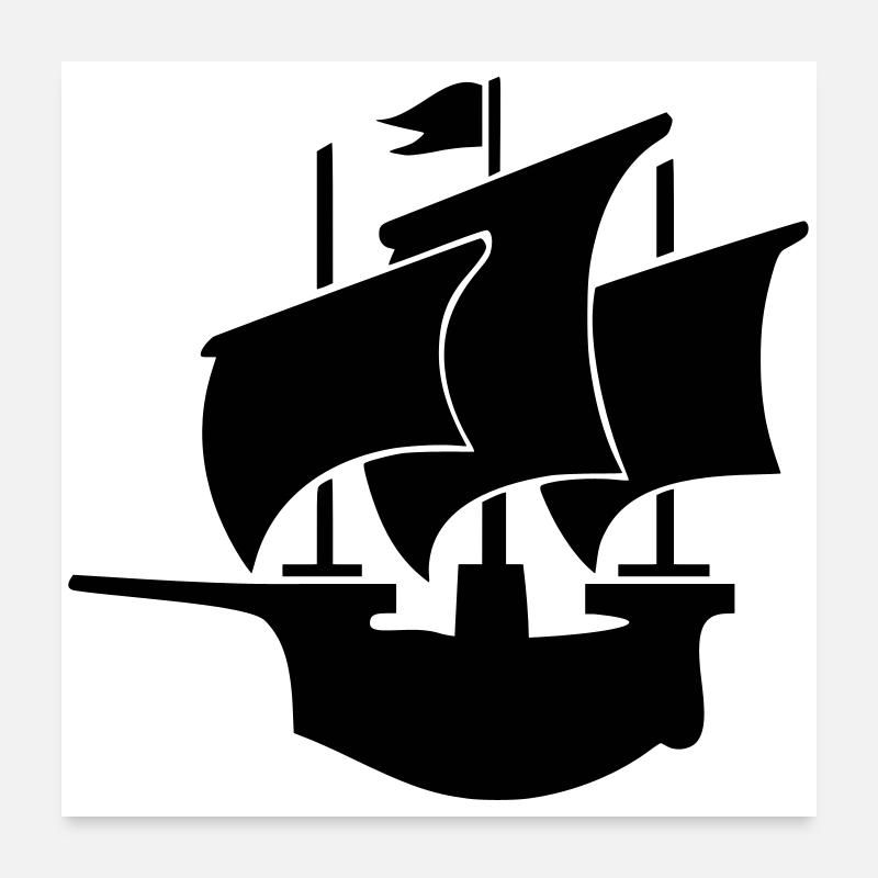 sailing ship Hanseatic cog Poster 24" x 24" (60x60 cm)