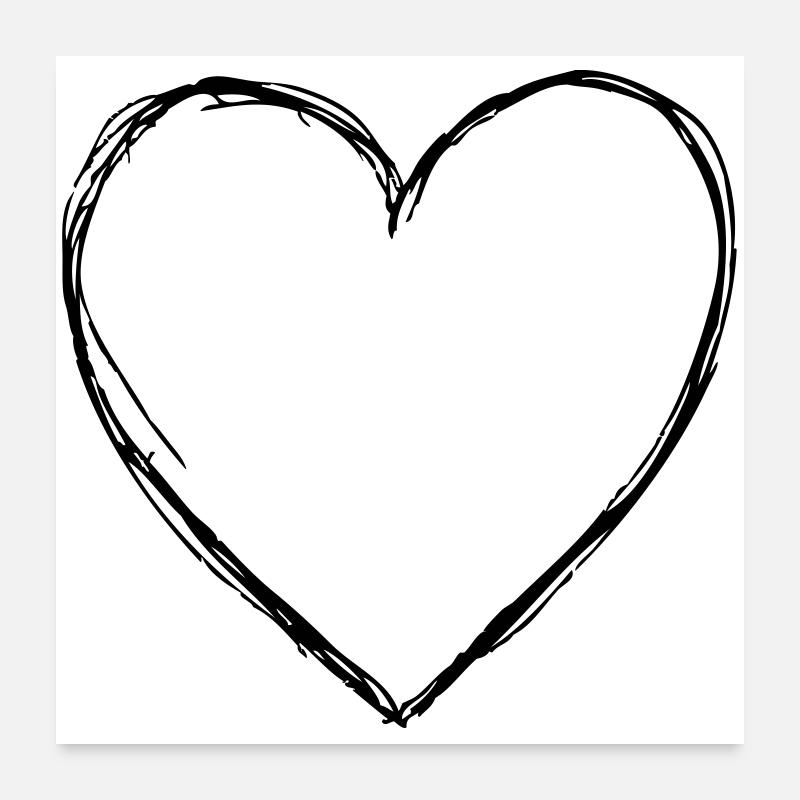 Herz Liebe Symbol Geschenk Geburtstag Freundschaft Poster 60x60 cm