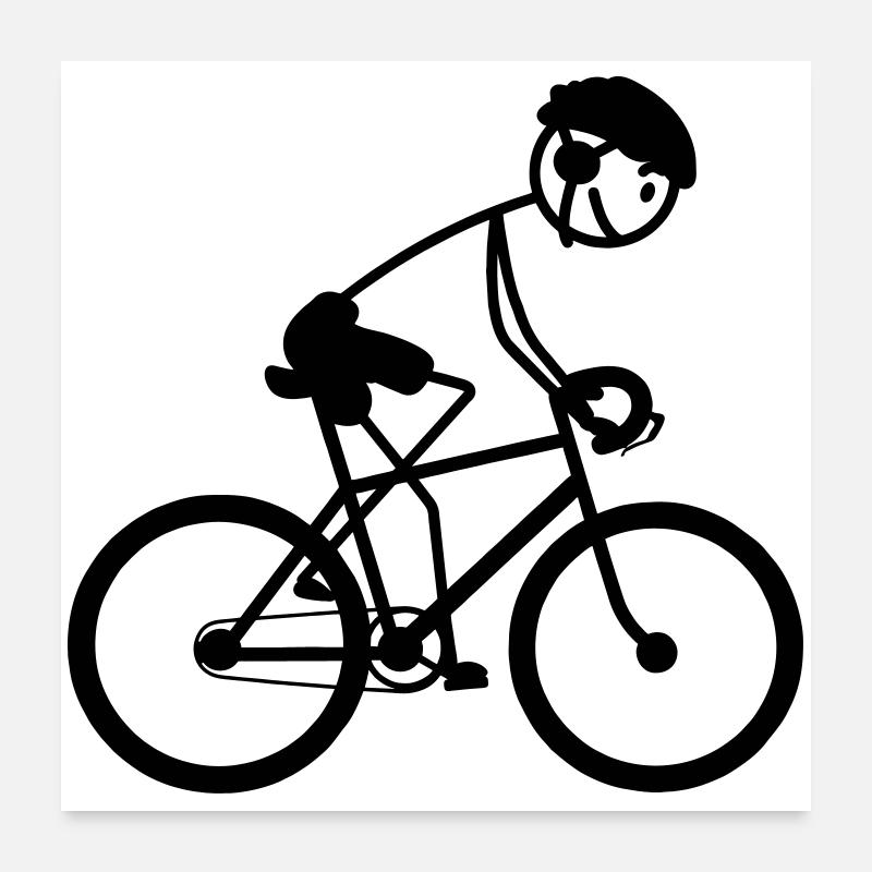 Young or man on bike Poster 24" x 24" (60x60 cm)