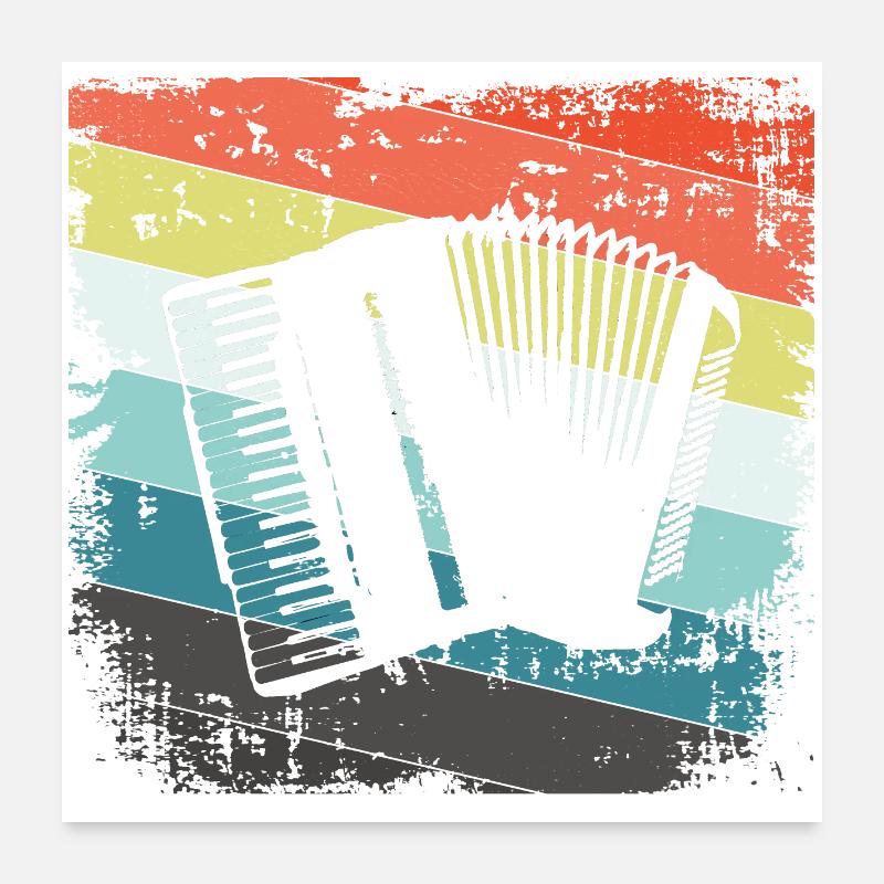 Accordéon Harmonica Poster 60 x 60 cm