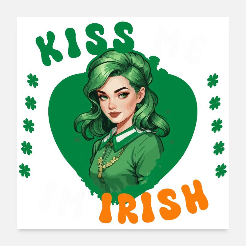 Küss mich, ich bin Irin Poster 60x60 cm