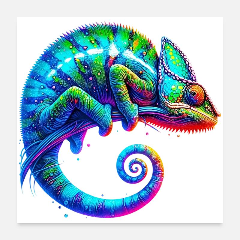 Caméléon Poster 60 x 60 cm