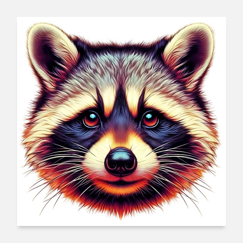 Raton laveur Poster 60 x 60 cm