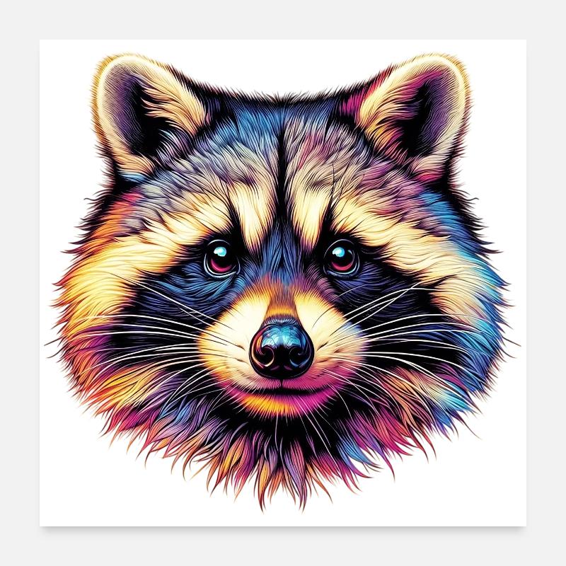 Raton laveur Poster 60 x 60 cm