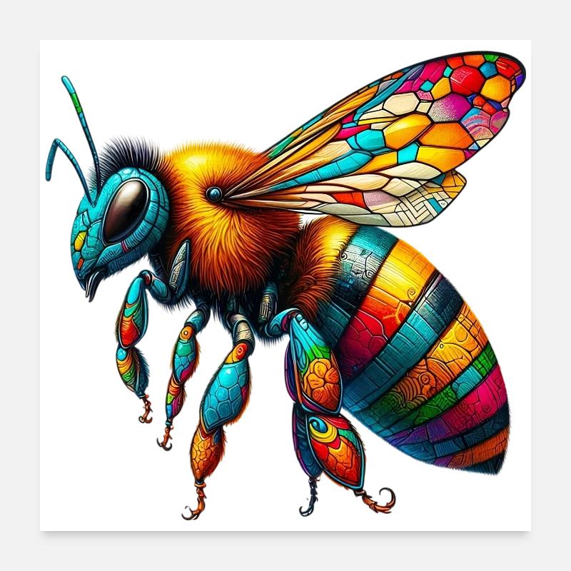 Bee Poster 24" x 24" (60x60 cm)