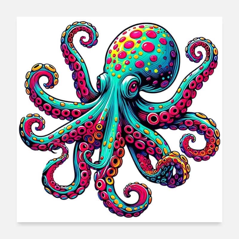 Octopus Poster 24" x 24" (60x60 cm)