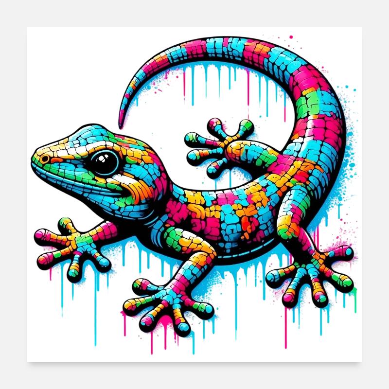 Gecko Poster 60 x 60 cm