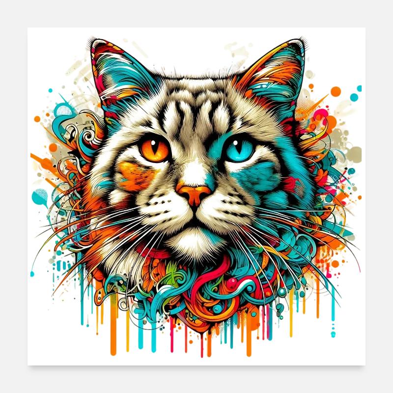 Katze Poster 60x60 cm