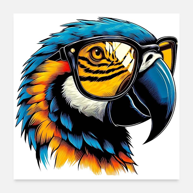 Perroquet Poster 60 x 60 cm