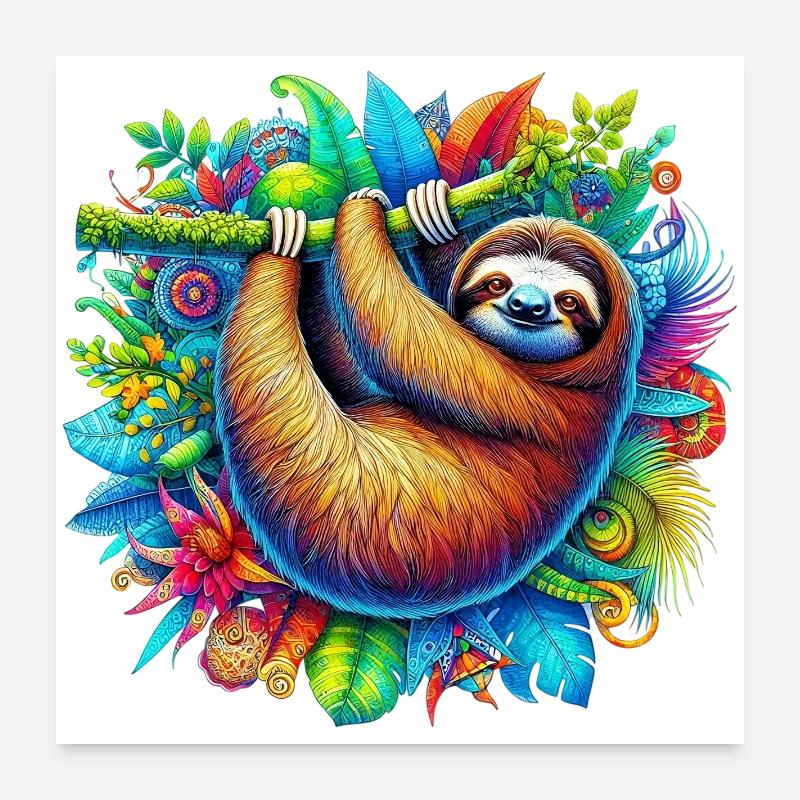 Sloth Poster 24" x 24" (60x60 cm)